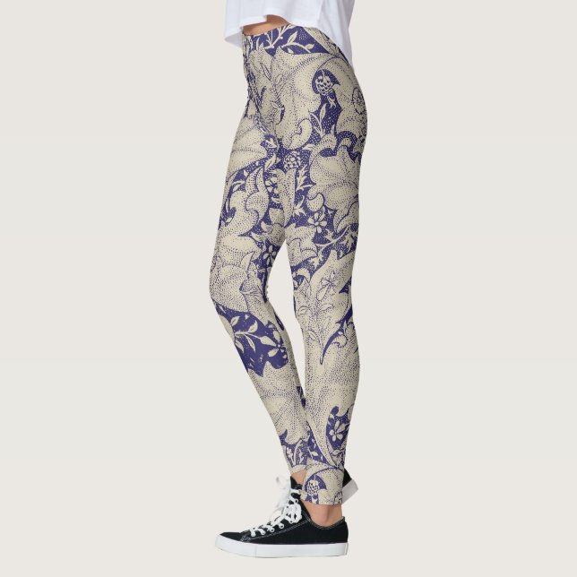 William Morris Wallflower Blue Damask Leggings (Links)