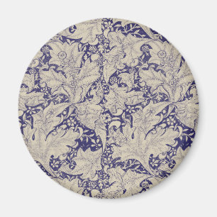 William Morris Wallflower Blue Damask Magnet