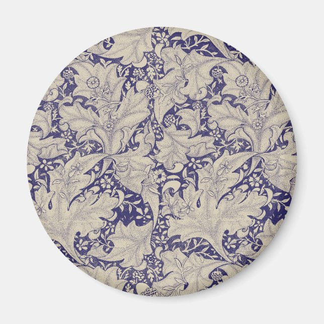William Morris Wallflower Blue Damask Magnet (Vorne)