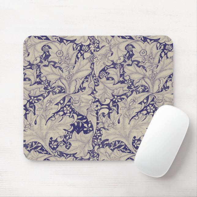 William Morris Wallflower Blue Damask Mousepad (Mit Mouse)