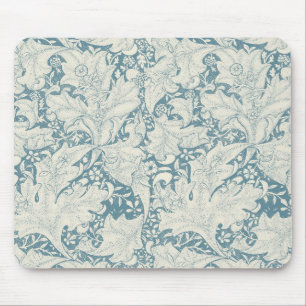 William Morris Wallflower Blue Damask Mousepad