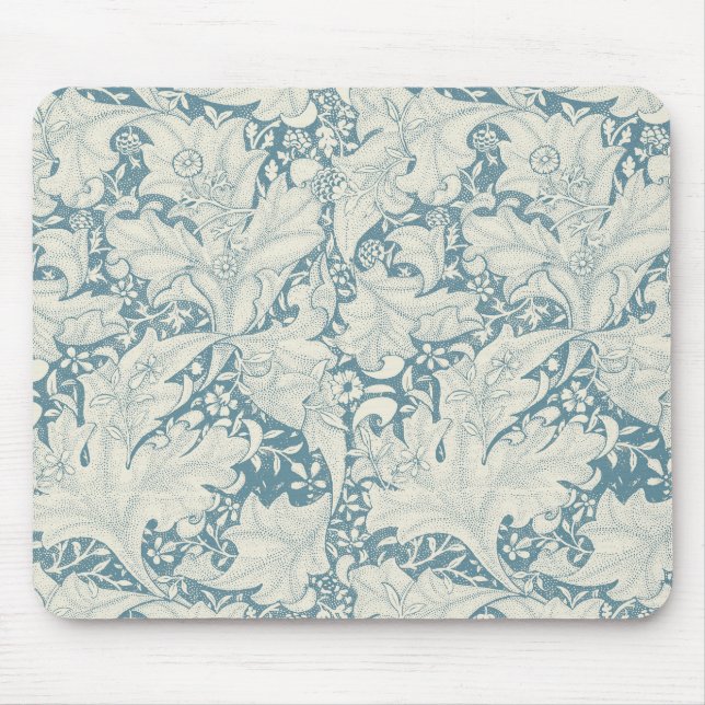William Morris Wallflower Blue Damask Mousepad (Vorne)