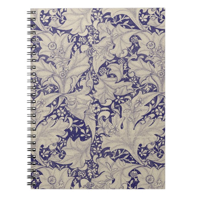 William Morris Wallflower Blue Damask Notizblock (Vorderseite)