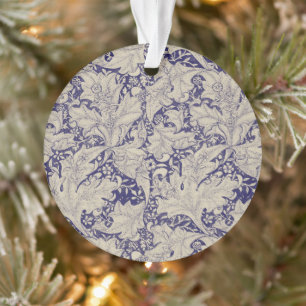 William Morris Wallflower Blue Damask Ornament