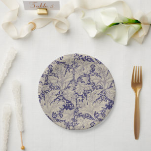 William Morris Wallflower Blue Damask Pappteller