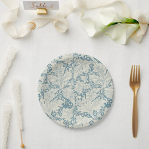 William Morris Wallflower Blue Damask Pappteller