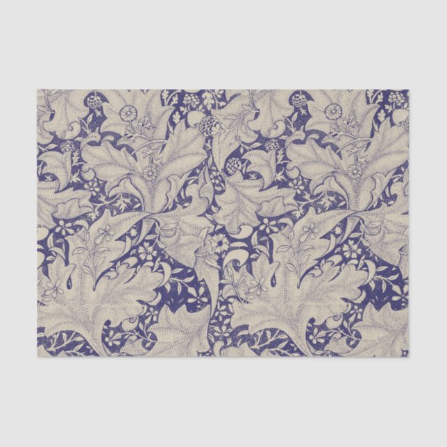 William Morris Wallflower Blue Damask Seidenpapier (Vorderseite)