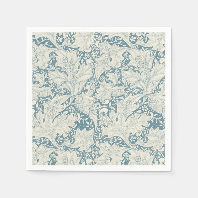 William Morris Wallflower Blue Damask Serviette (Vorderseite)