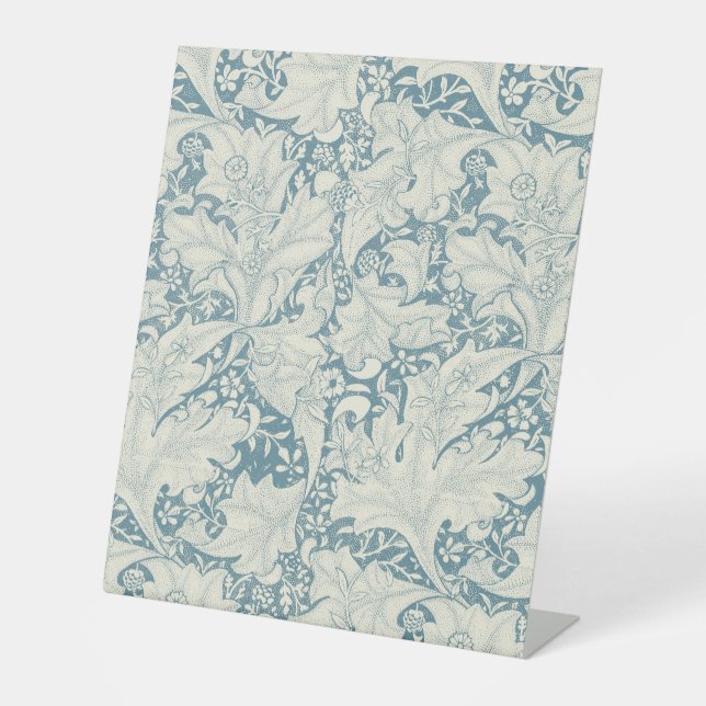 William Morris Wallflower Blue Damask Sockelschild (Vorderseite)