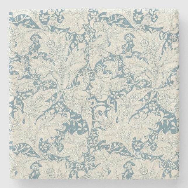 William Morris Wallflower Blue Damask Steinuntersetzer (Vorderseite)