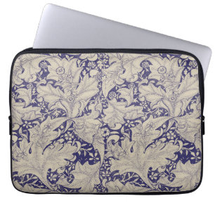William Morris Wallflower Muster Antikblau Laptopschutzhülle