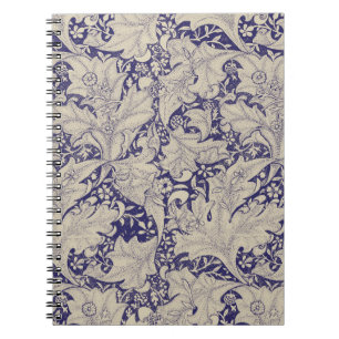 William Morris Wallflower Muster Antikblau Notizblock