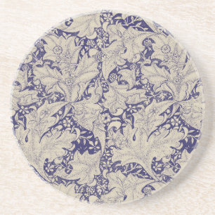 William Morris Wallflower Muster Antique Blau Getränkeuntersetzer
