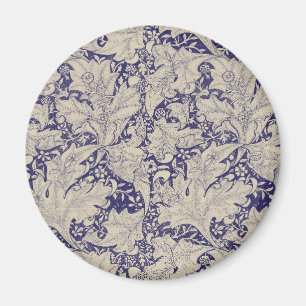 William Morris Wallflower Muster Antiques Blau Magnet