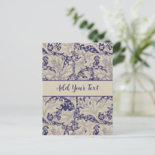 William Morris Wallflower Muster Antiques Blau Postkarte