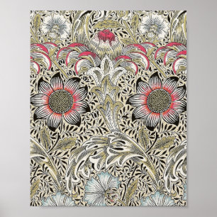 william morris wallpaper corncockle floral poster