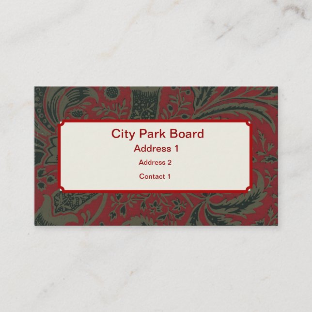 William Morris Wallpaper Designs Visitenkarte (Vorderseite)
