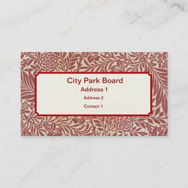 William Morris Wallpaper Designs Visitenkarte (Vorderseite)