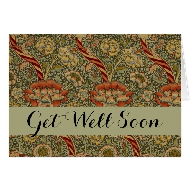 William Morris Wandle English Floral Damask Design (Vorderseite (Horizontal))