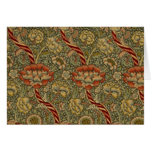 William Morris Wandle English Floral Damask Design (Vorderseite (Horizontal))