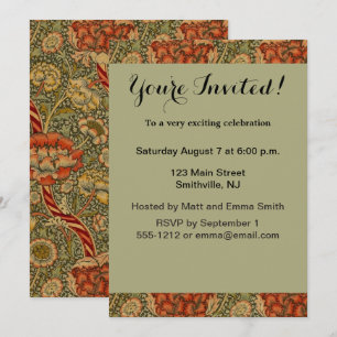 William Morris Wandle English Floral Damask Design Einladung
