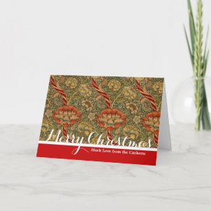 William Morris Wandle English Floral Damask Design Feiertagskarte