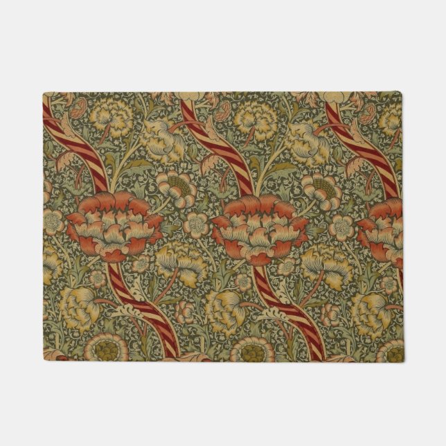 William Morris Wandle English Floral Damask Design Fußmatte (Vorderseite)