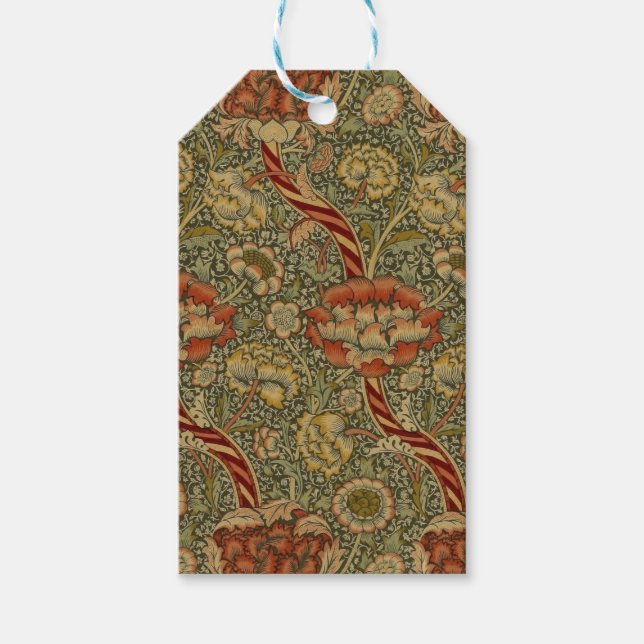 William Morris Wandle English Floral Damask Design Geschenkanhänger (Vorderseite)