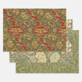 William Morris Wandle English Floral Damask Design Geschenkpapier Set