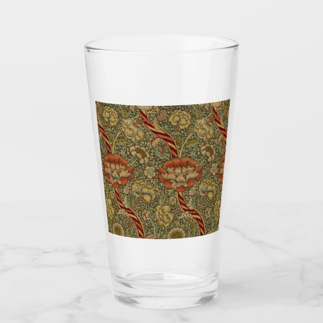 William Morris Wandle English Floral Damask Design Glas (Vorderseite)
