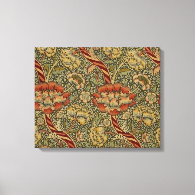 William Morris Wandle English Floral Damask Design Leinwanddruck (Vorderseite)