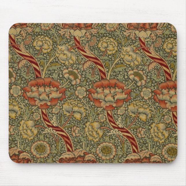 William Morris Wandle English Floral Damask Design Mousepad (Vorne)