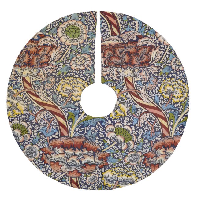 William Morris Wandle English Floral Damask Design Polyester Weihnachtsbaumdecke (Vorderseite)