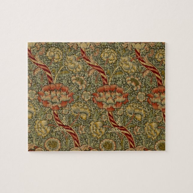 William Morris Wandle English Floral Damask Design Puzzle (Horizontal)