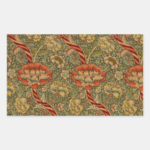 William Morris Wandle English Floral Damask Design Rechteckiger Aufkleber