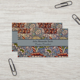 William Morris Wandle Navy Blaues Blumenkunstwerk Visitenkarte