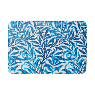 William Morris-Weide-Ast, Kobalt-Blau u. Weiß Badematte