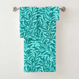 William Morris-Weide-Ast, Türkis und Aqua Badhandtuch Set