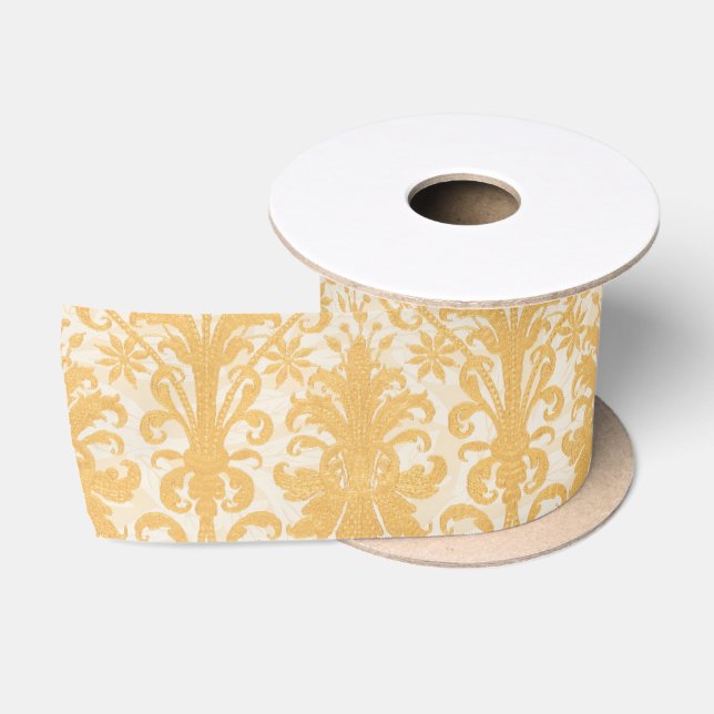William Morris Weide & Gold Damast Luxus Satinband (Spule)