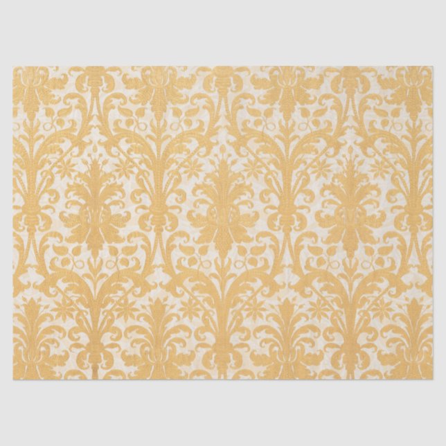 William Morris Weide & Gold Damast Luxus Seidenpapier (Vorderseite)