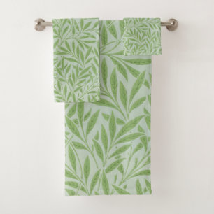William Morris Weidenblüten Klassisches Grün Badhandtuch Set