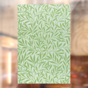 William Morris Weidenblüten Klassisches Grün Fensteraufkleber