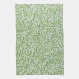 William Morris Weidenblüten Klassisches Grün Geschirrtuch