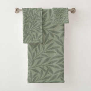 William Morris Weidenmuster Antik Hellgrün Badhandtuch Set
