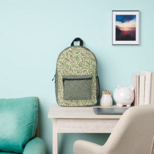 William Morris Weidenmuster Antik Hellgrün Bedruckter Rucksack