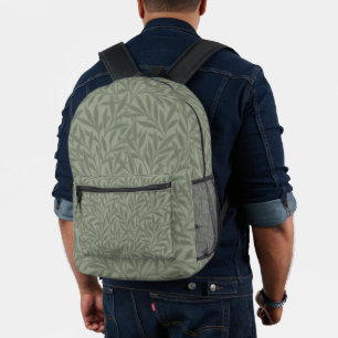 William Morris Weidenmuster Antik Hellgrün Bedruckter Rucksack