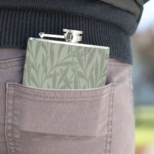 William Morris Weidenmuster Antik Hellgrün Flachmann