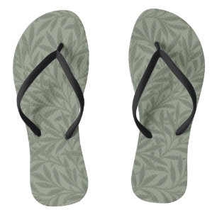William Morris Weidenmuster Antik Hellgrün Flip Flops