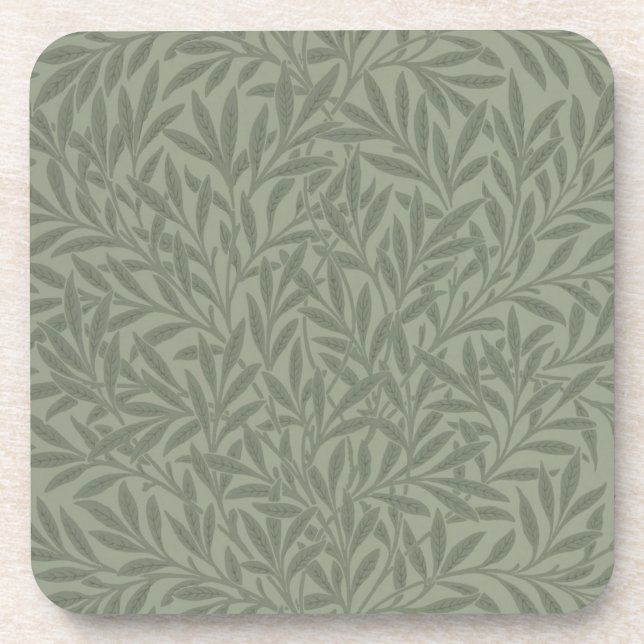 William Morris Weidenmuster Antik Hellgrün Getränkeuntersetzer (Vorderseite)