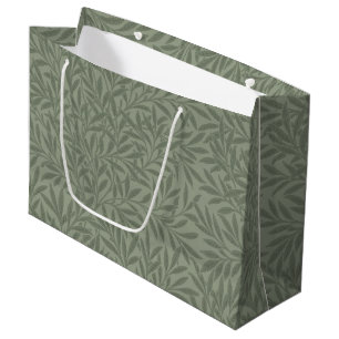 William Morris Weidenmuster Antik Hellgrün Große Geschenktüte